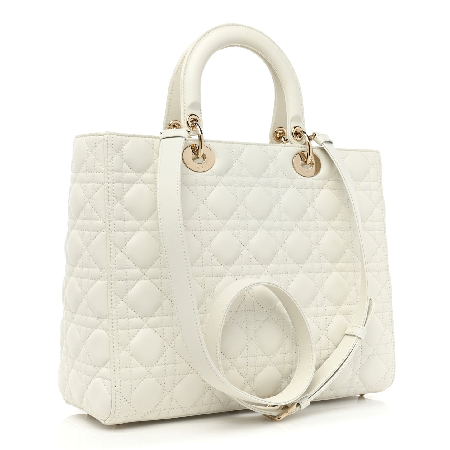 Lambskin Cannage Large Lady Dior White