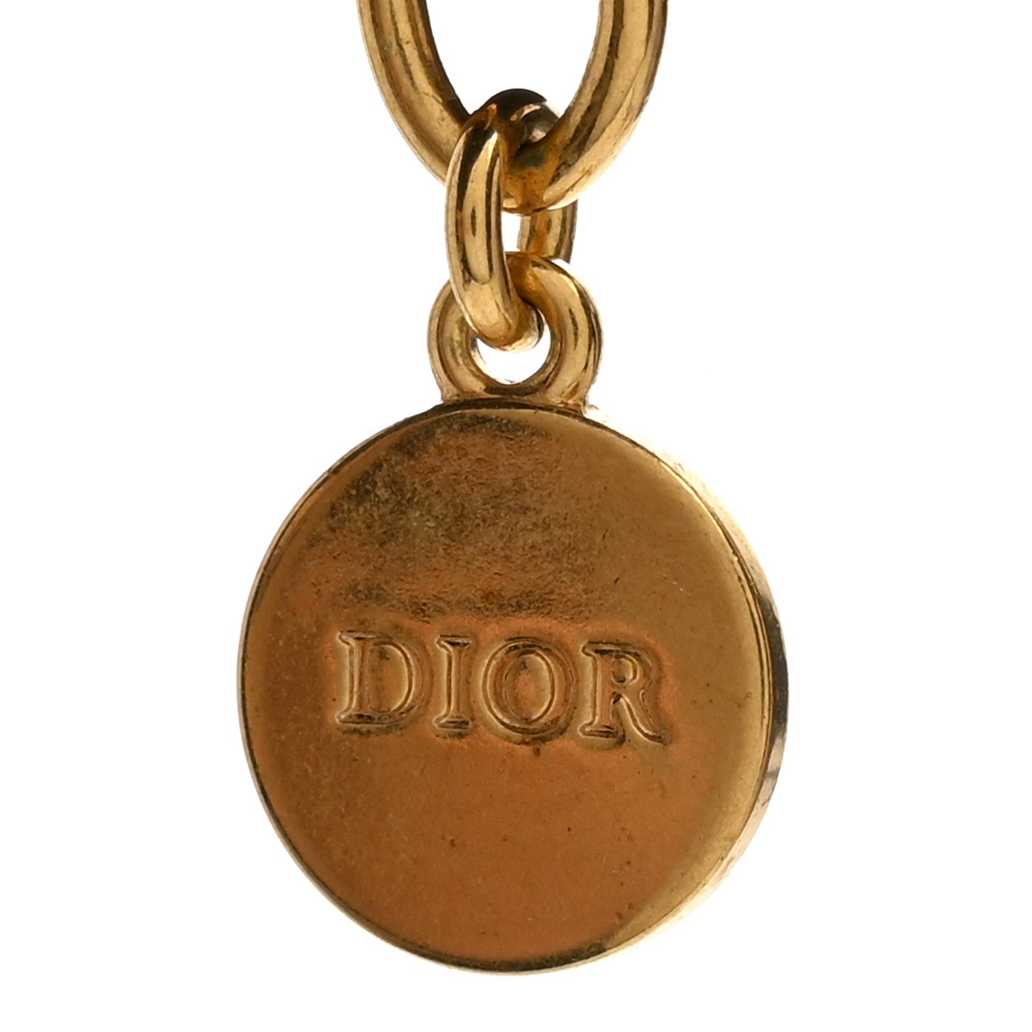 Christian Dior Metal CD Choker Necklace Gold Pink 5 of 6