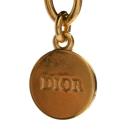 Christian Dior Metal CD Choker Necklace Gold Pink 5 of 6