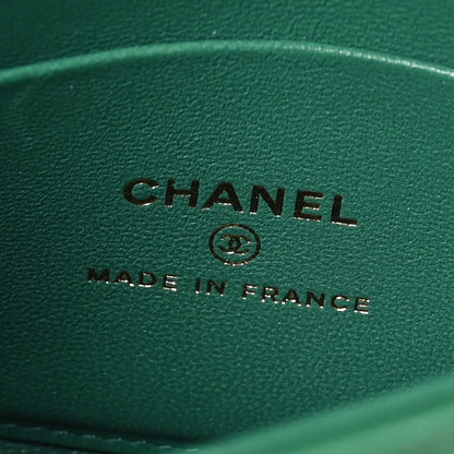 Chanel Lambskin Quilted Top Handle Flap Clutch With Chain Green 6 of 10