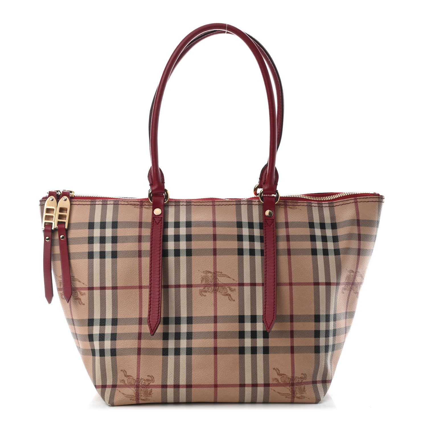 Burberry Haymarket Check Small Salisbury Tote Military Red 1 of 8