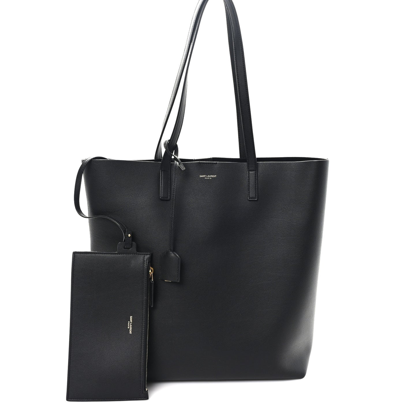 Calfskin North-South Shopping Tote Black