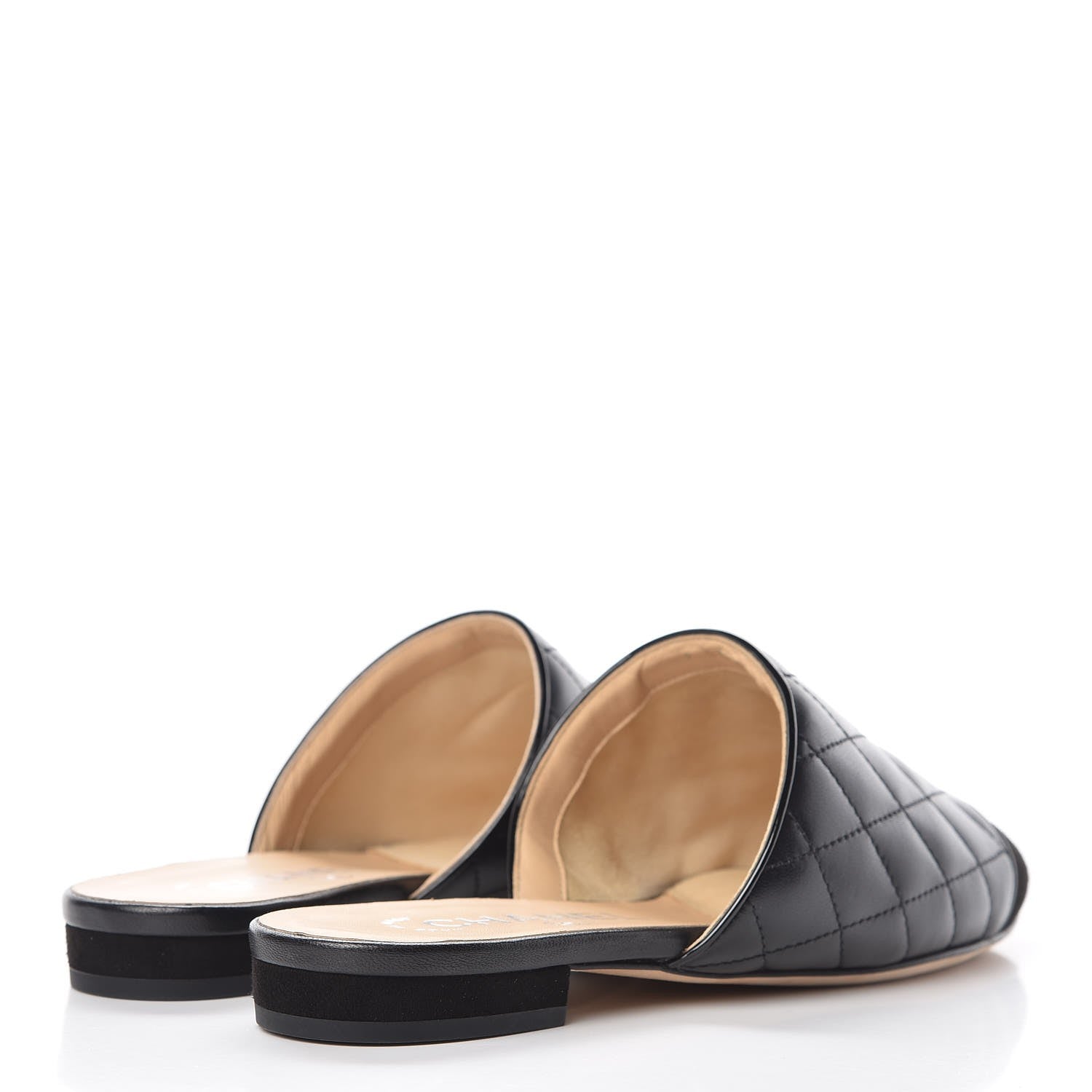 Chanel Lambskin Suede Quilted Mules 35 Black 4 of 9