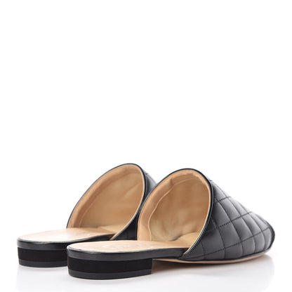 Chanel Lambskin Suede Quilted Mules 35 Black 4 of 9