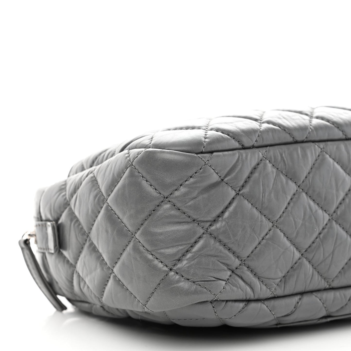 Aged Calfskin Quilted Medium Reissue Camera Case Grey