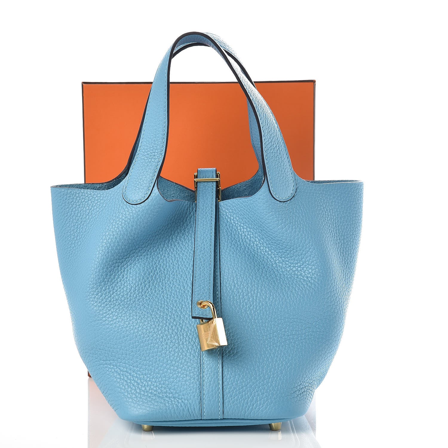 Hermes Taurillon Clemence Picotin Lock 18 PM Bleu Du Nord 10 of 10