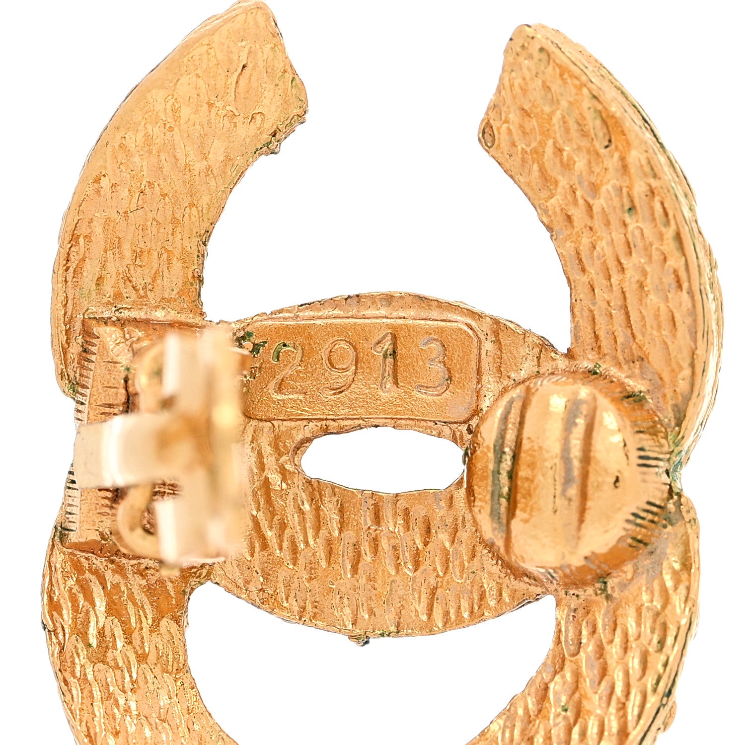 Chanel CC Woven Clip On Earrings Gold 4 of 5