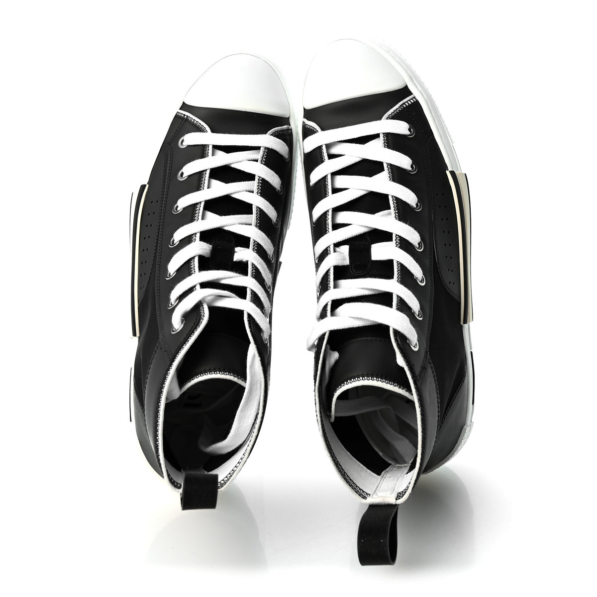 Nylon Calfskin Mens B23 High Top Sneakers 44 Black