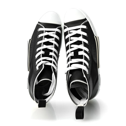 Christian Dior Nylon Calfskin Mens B23 High Top Sneakers 44 Black 5 of 9