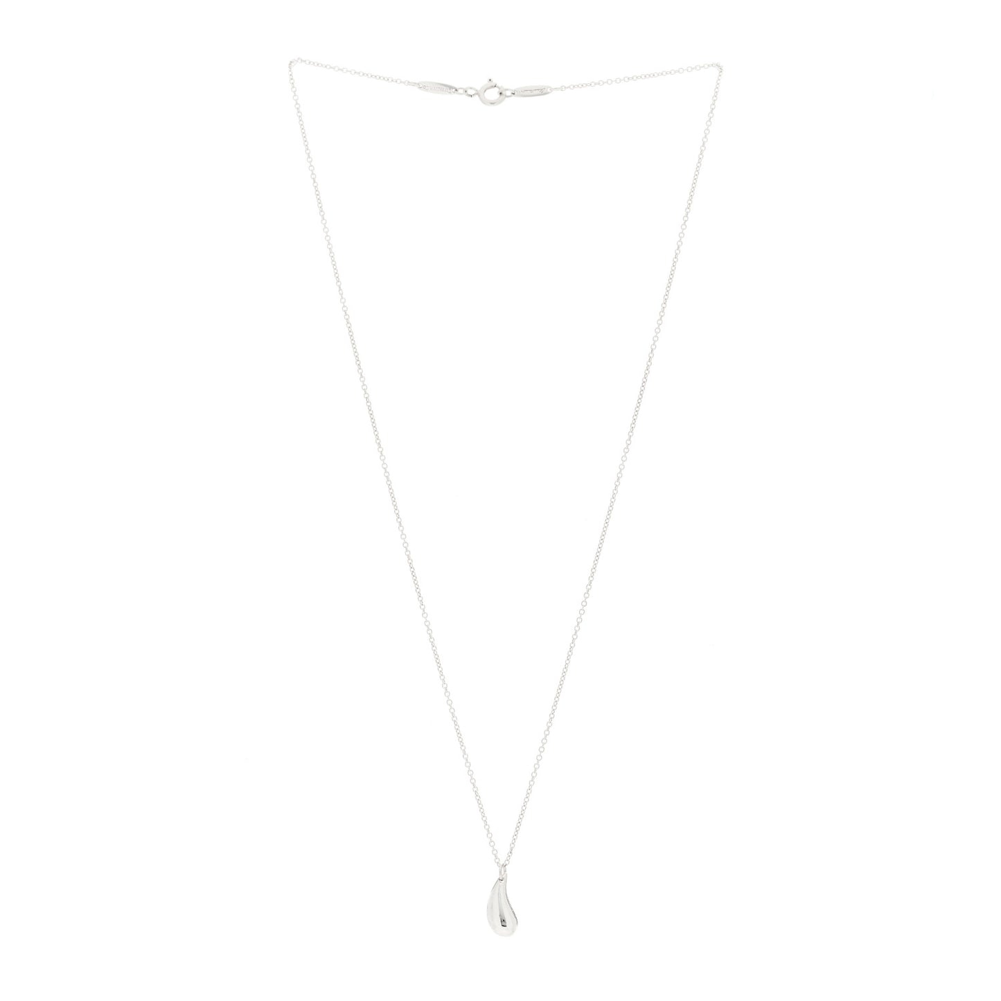Sterling Silver 12mm Elsa Peretti Tear Drop Pendant Necklace