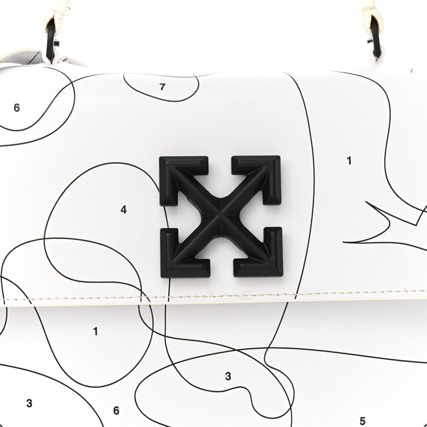 Calfskin Jitney 2.8 Puzzle Shoulder Bag White Black