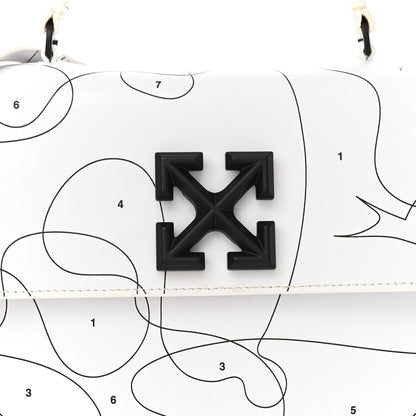 Off-White Calfskin Jitney 2.8 Puzzle Shoulder Bag White Black 7 of 13