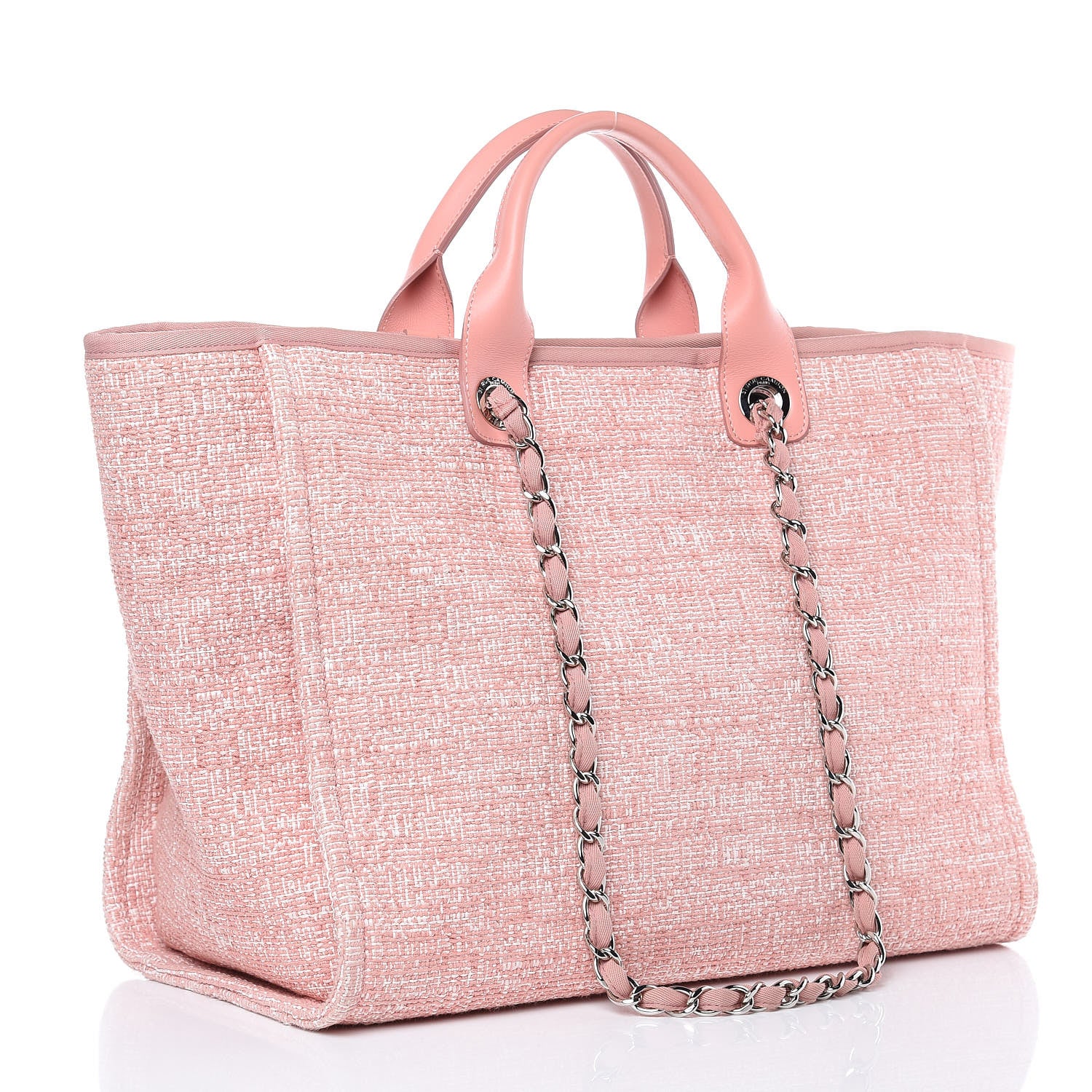 Chanel Canvas Large Deauville Tote Pink 3 of 12