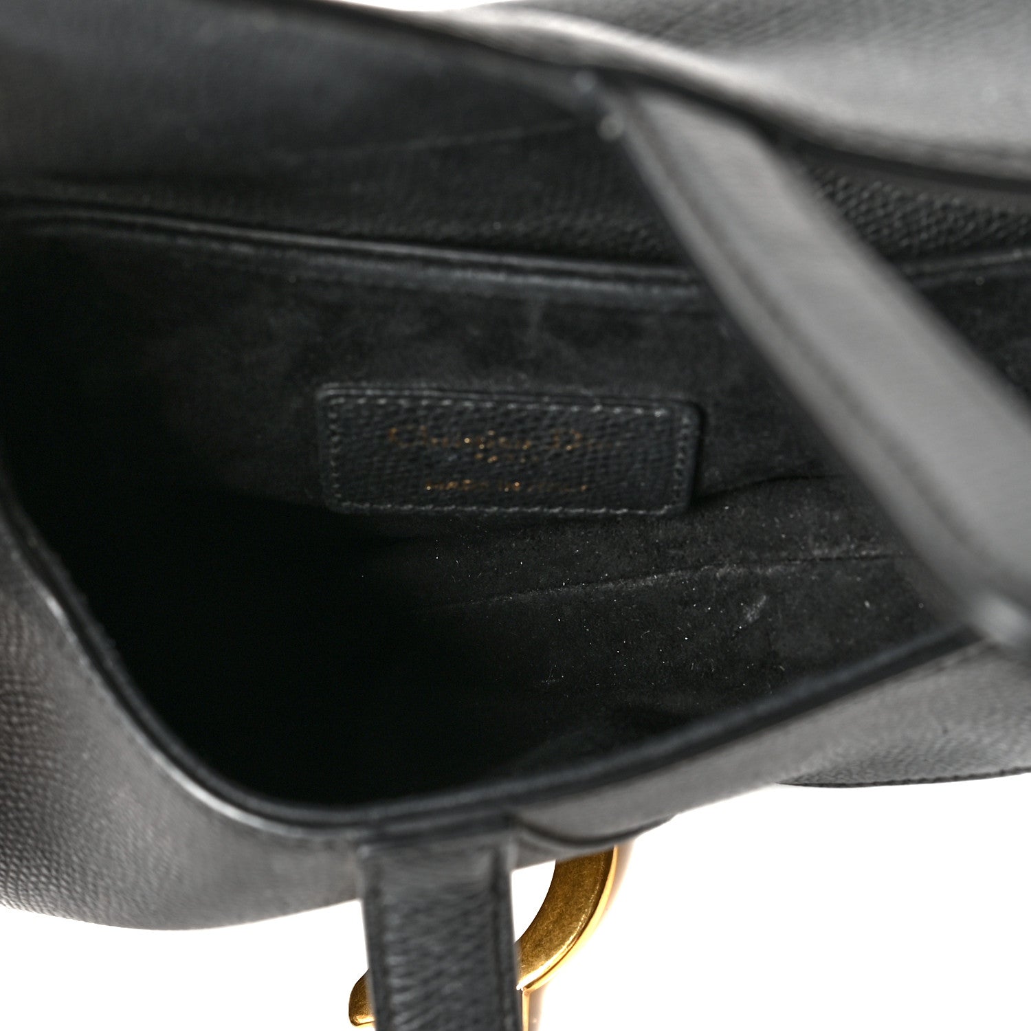 Christian Dior Grained Calfskin Mini Saddle Bag Black 4 of 11