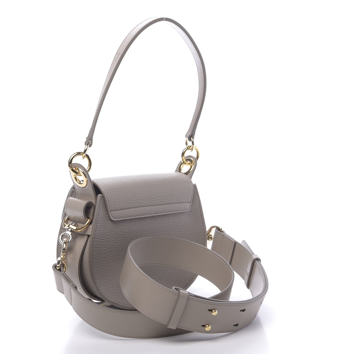 Chloe Grained Calfskin Small Tess Bag Motty Grey 3 of 9