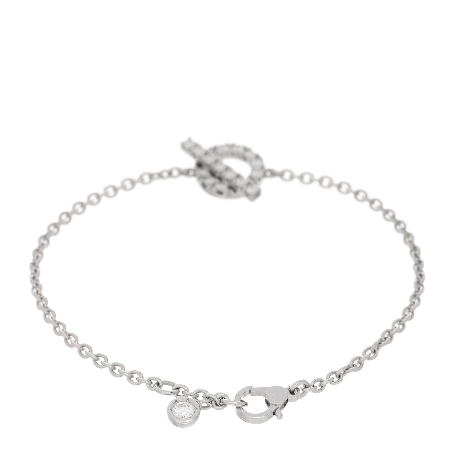 Hermes 18K White Gold Diamond Finesse Bracelet SH 2 of 4