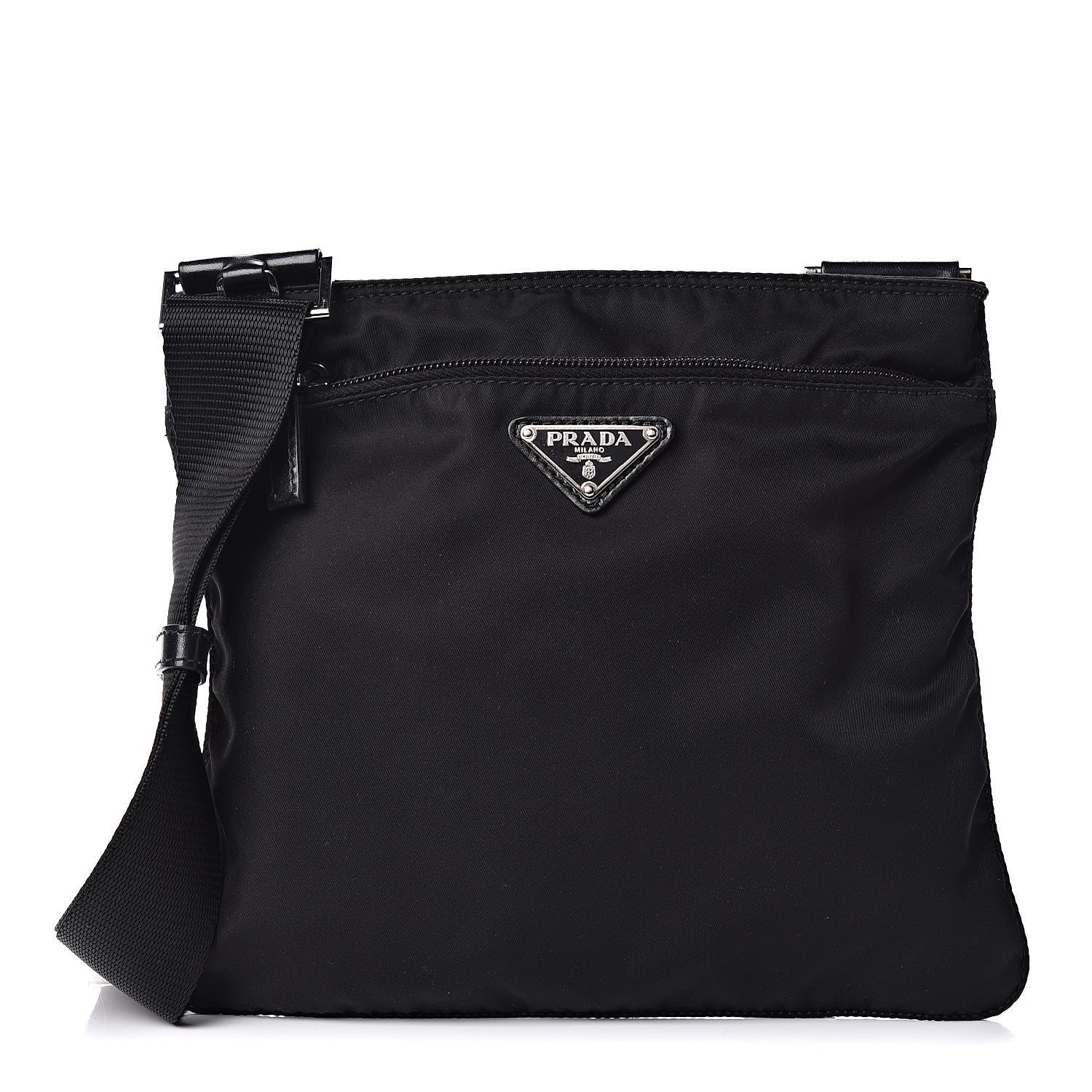 Prada Nylon Vela Small Flat Messenger Bag Black 1 of 10