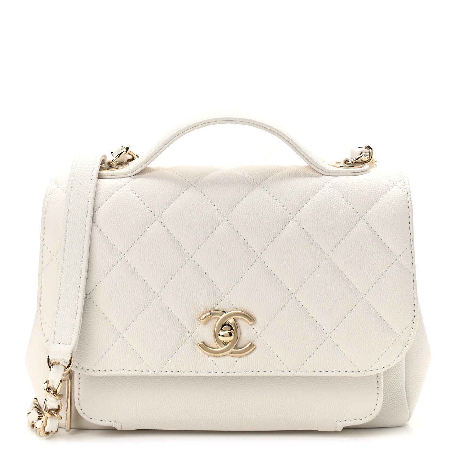 Chanel Caviar Quilted Small Business Affinity Flap White 1 of 10