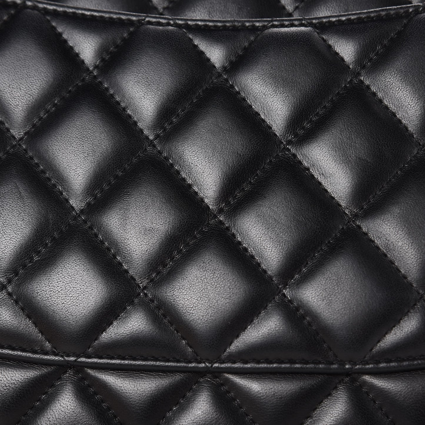 Lambskin Quilted Jumbo Double Flap Black
