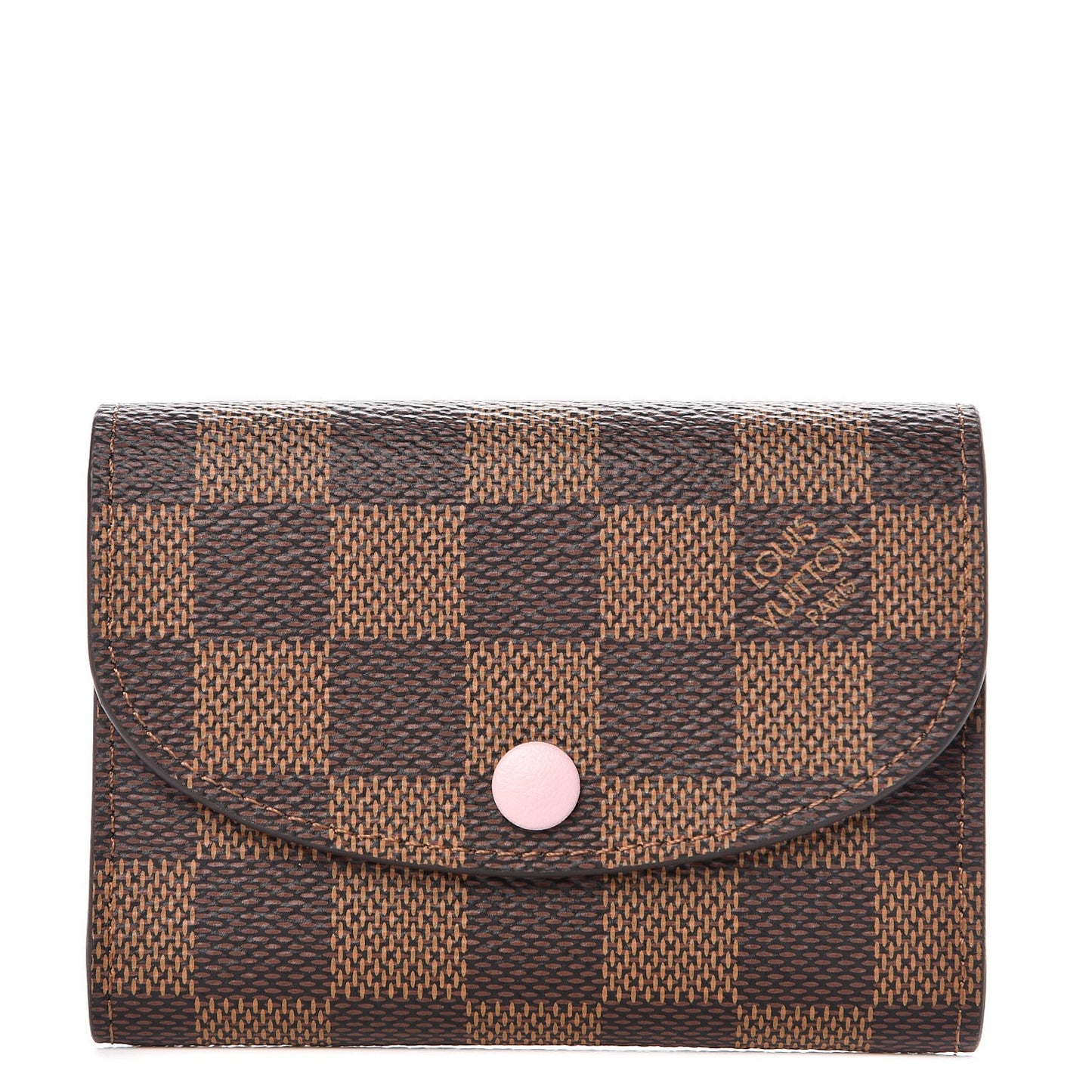 Damier Ebene Rosalie Coin Purse Rose Ballerine