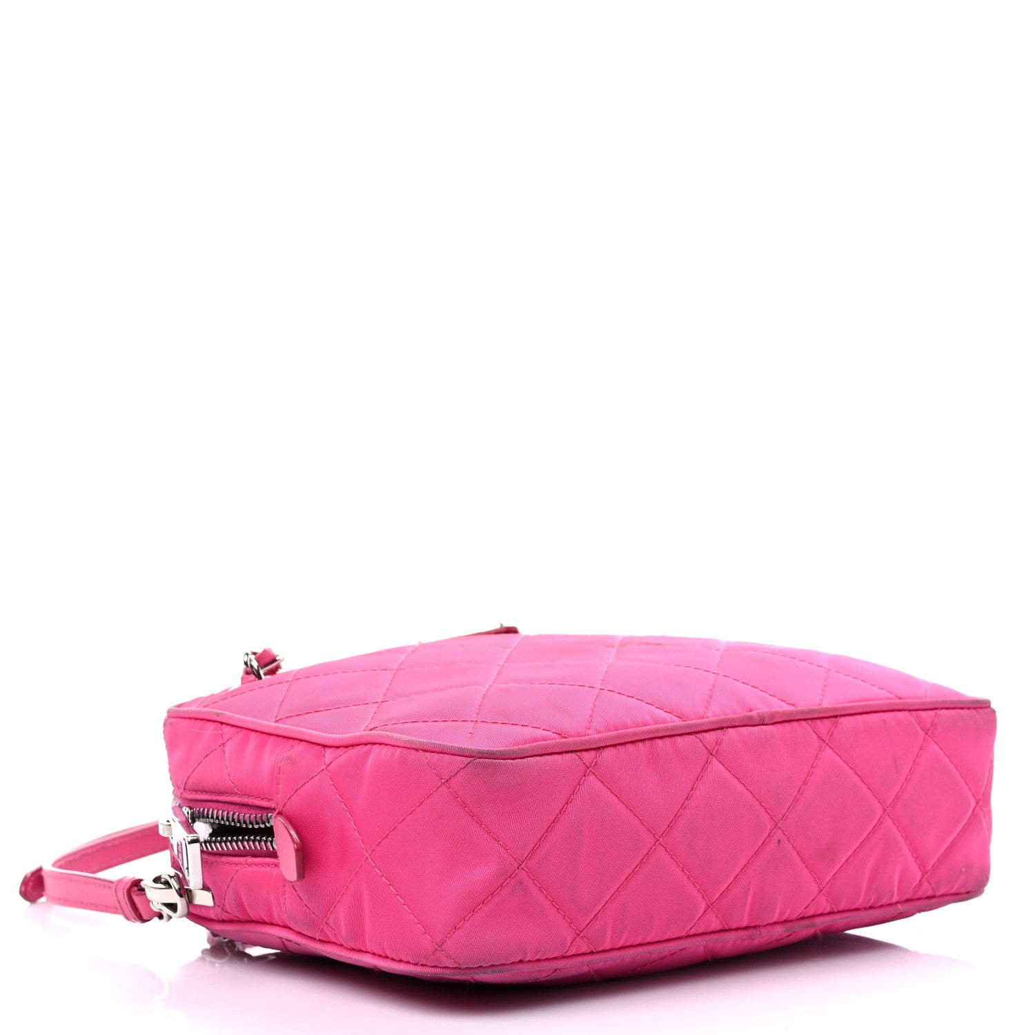 Prada Nylon Tessuto Impuntu Quilted Chain Crossbody Fuxia 4 of 19