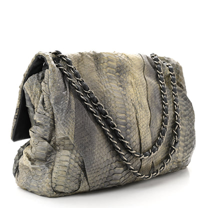 Chanel Snakeskin Twisted Maxi Flap Grey 3 of 10