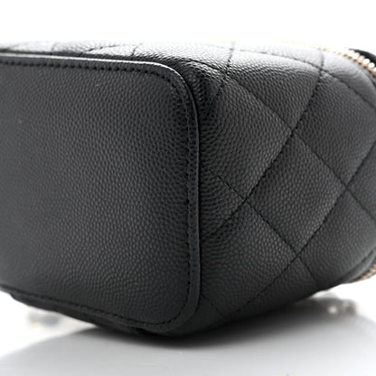 Chanel Caviar Quilted Mini Vanity Case With Chain Black 9 of 10