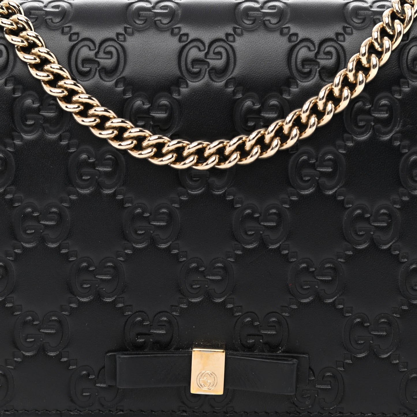 Guccissima Signature Bowy Chain Wallet Black