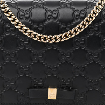 Gucci Guccissima Signature Bowy Chain Wallet Black 7 of 12