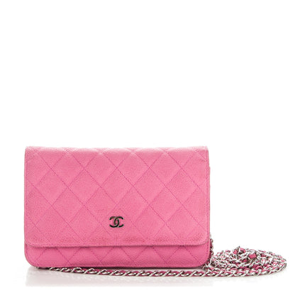 Chanel Iridescent Caviar Quilted Wallet on Chain WOC Pink 1 of 8