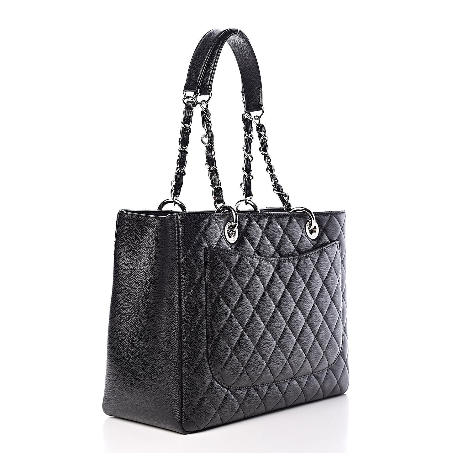 Caviar Quilted Grand Shopping Tote GST Black