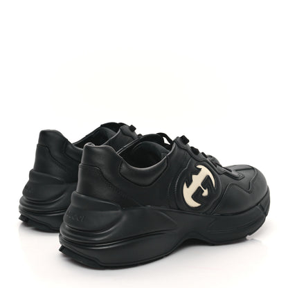 Gucci Dali Soft Calfskin Cut Out Interlocking G Womens Rhyton Sneakers 8.5 Black Ivoire 4 of 9