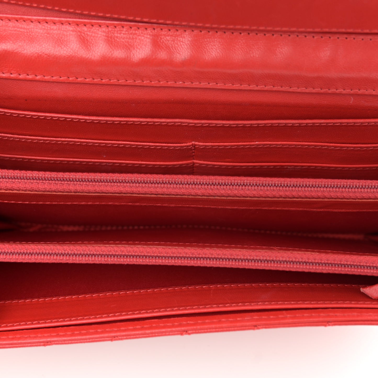 Lambskin Quilted Chain Clutch Flap Red