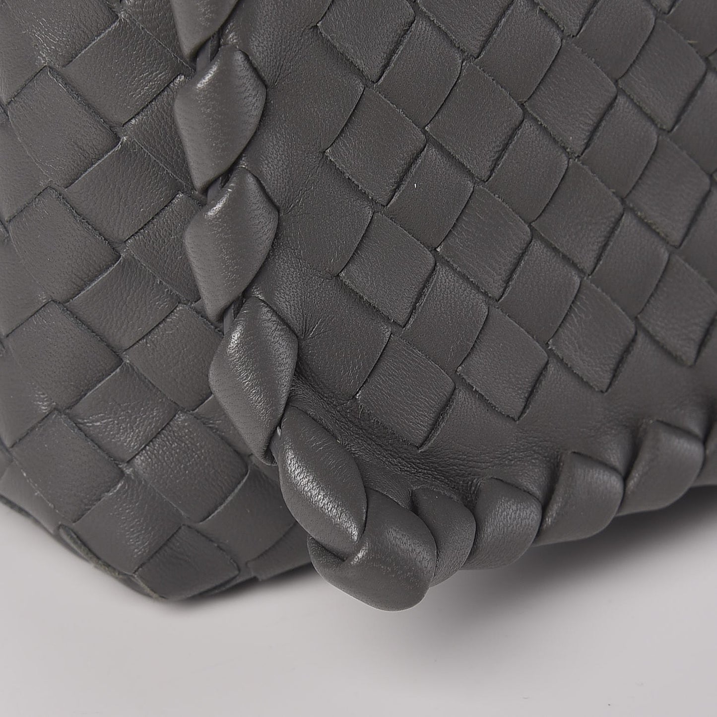 Nappa Intrecciato Dahlia Clutch Crossbody Light Grey