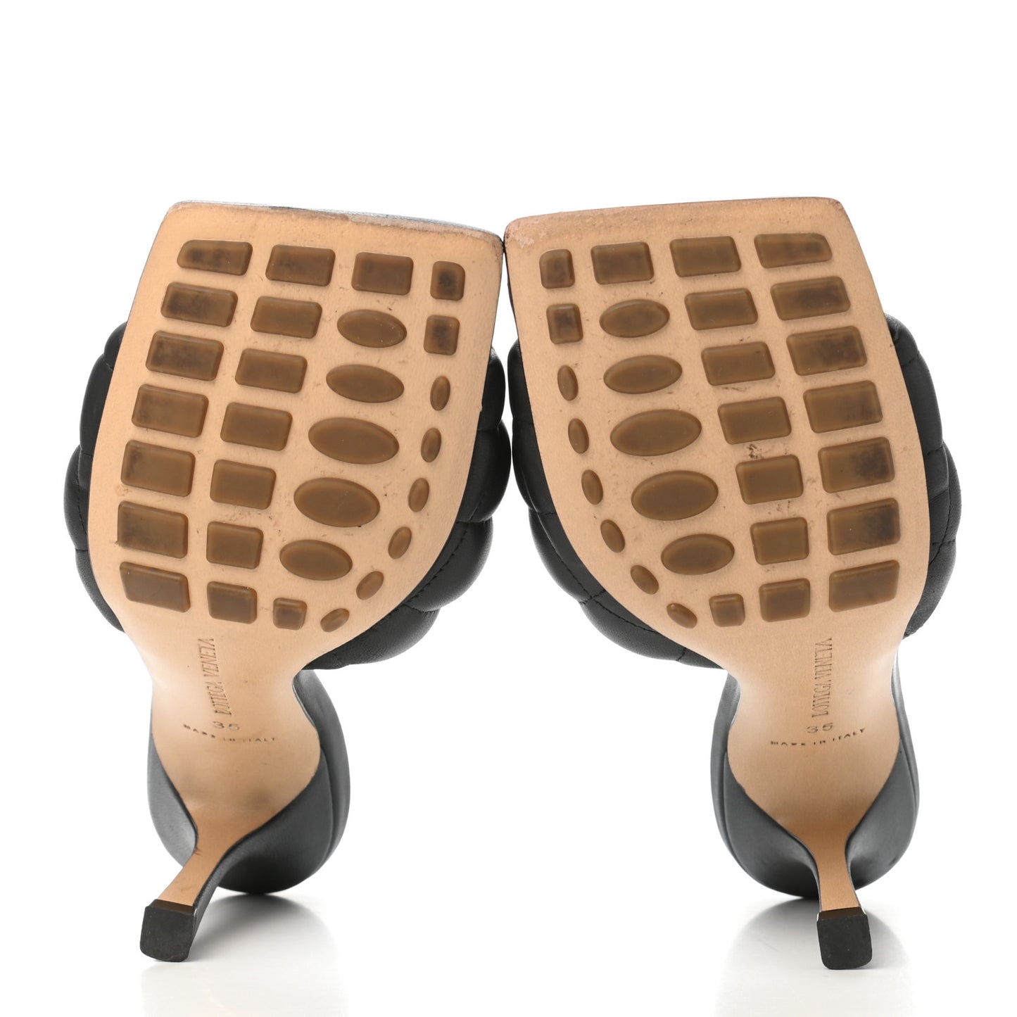 Nappa Matelasse Padded Mule Sandals 35 Black