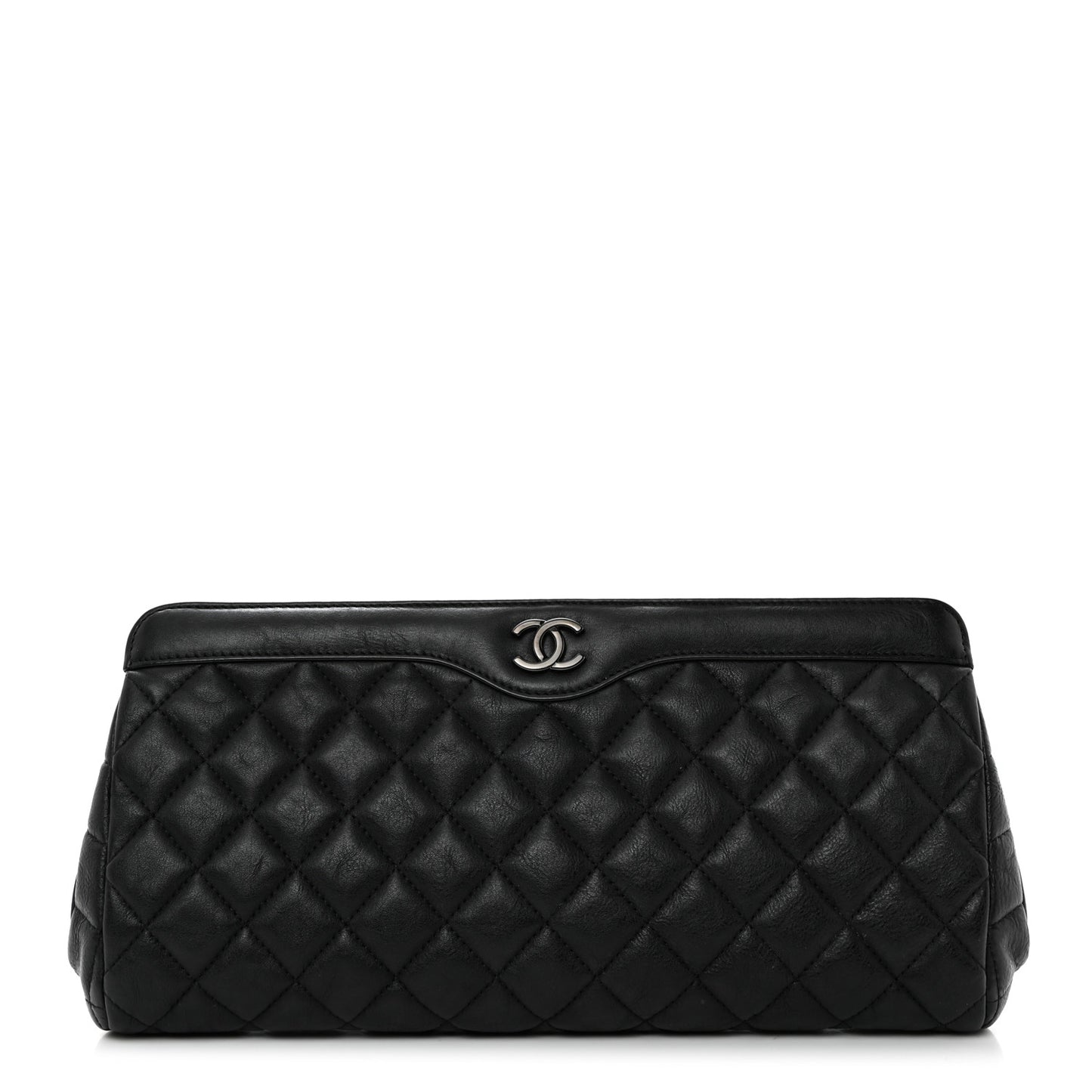 Lambskin Quilted Clutch Black