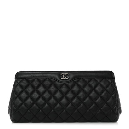 Chanel Lambskin Quilted Clutch Black 1 of 8