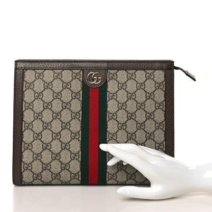 Gucci GG Supreme Monogram Web Ophidia Pouch Brown 2 of 6