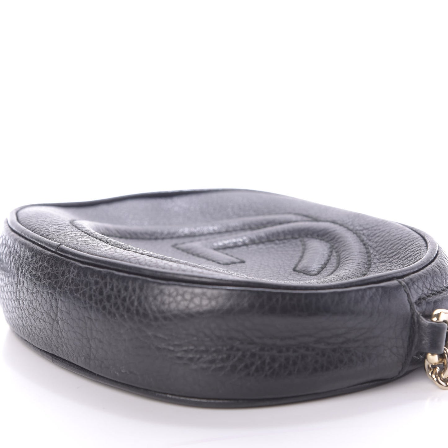 Pebbled Calfskin Mini Soho Chain Bag Black