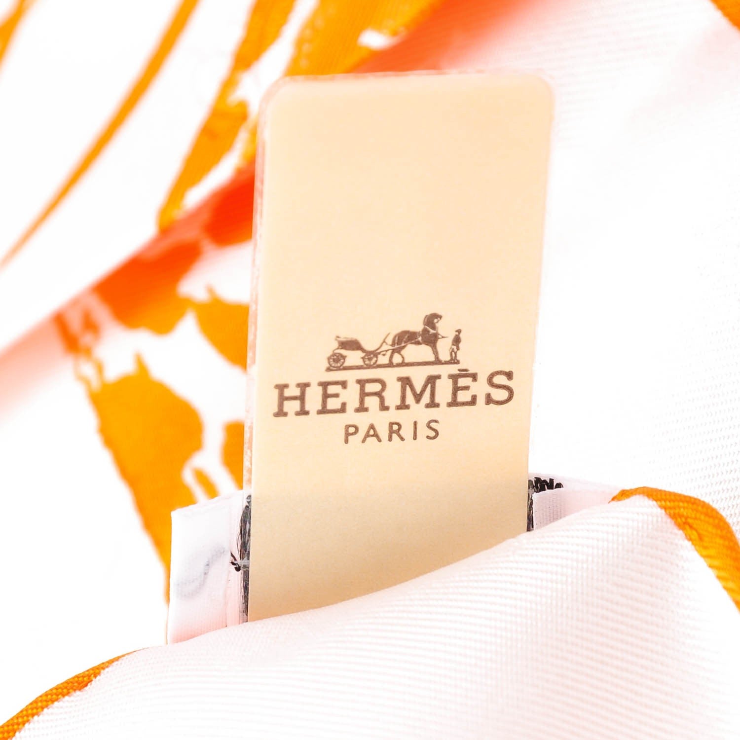 Hermes Silk Jungle Love Scarf 90 Blanc Orange 8 of 9