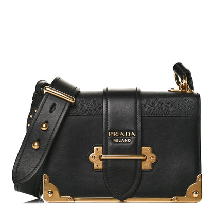 Prada City Calfskin Saffiano Cahier Bag Black 1 of 15