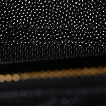 Saint Laurent Grain De Poudre Matelasse Chevron Monogram Envelope Chain Wallet Black 7 of 10