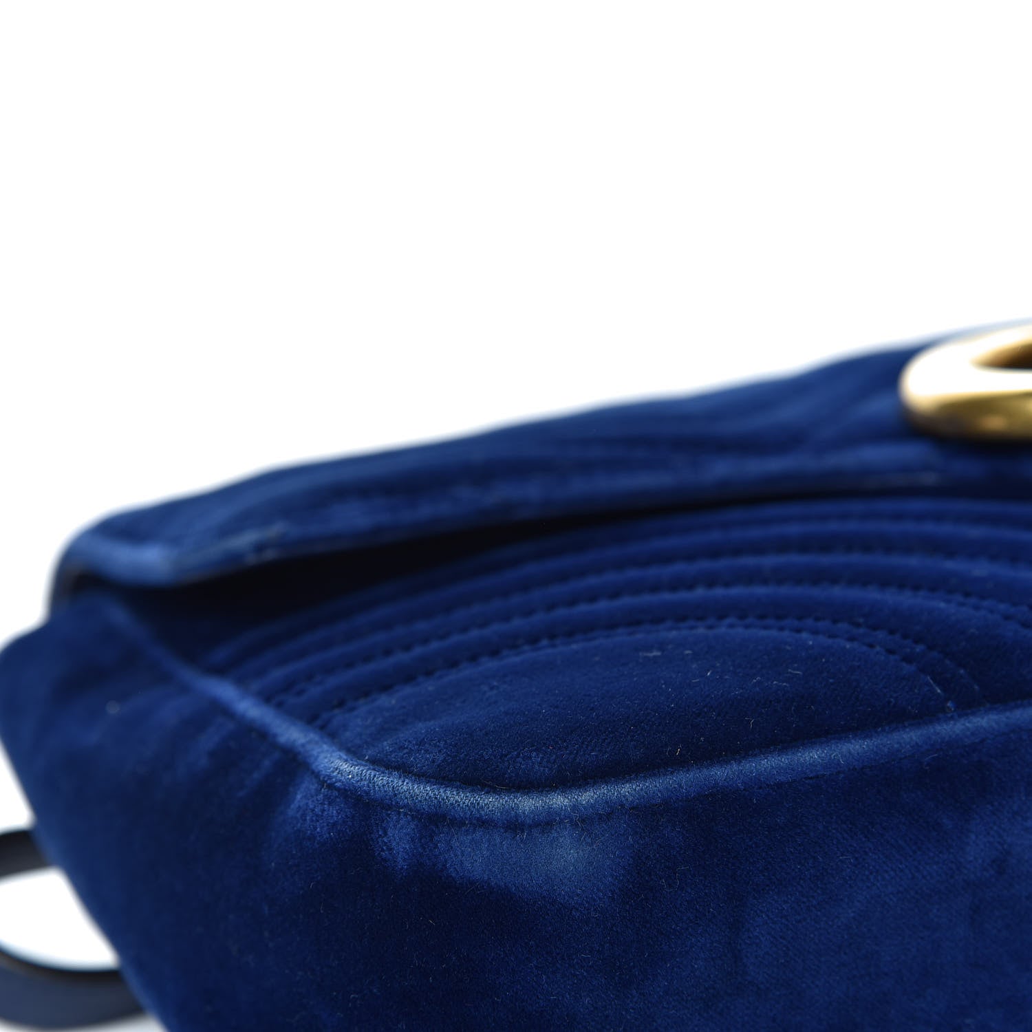 Gucci Velvet Matelasse Medium GG Marmont Shoulder Bag Cobalt Blue 10 of 17