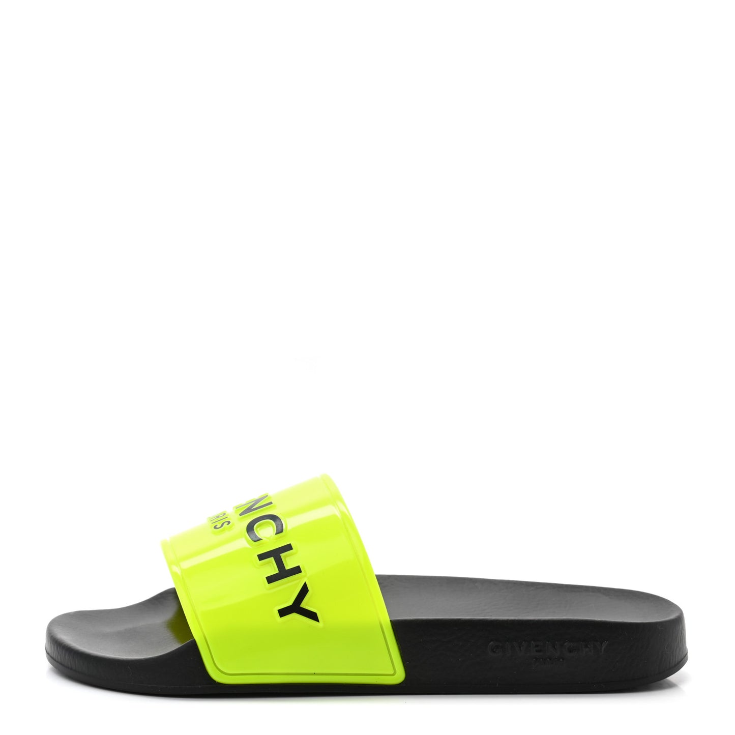 Rubber Logo Womens Pool Slide Sandals 37 Fluo Yellow
