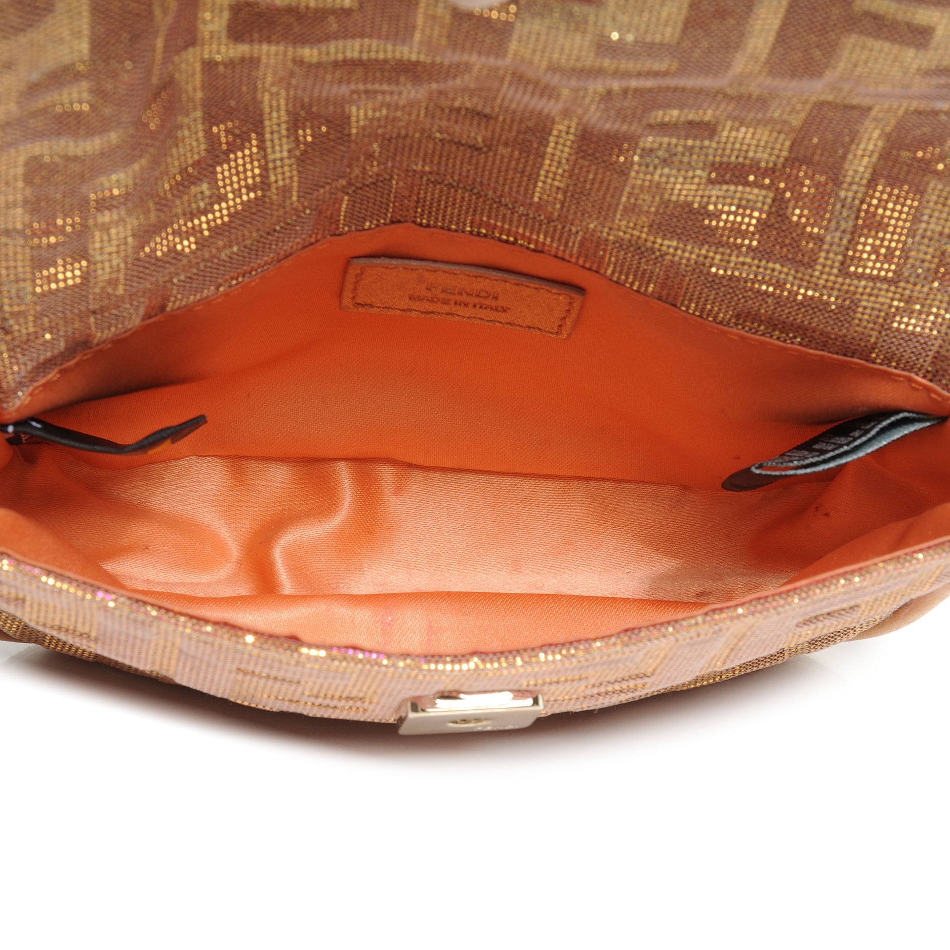 Fendi Metallic Lurex Zucca Wristlet Arancio 5 of 9