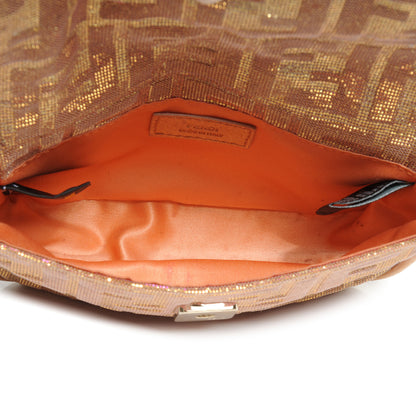 Fendi Metallic Lurex Zucca Wristlet Arancio 5 of 9