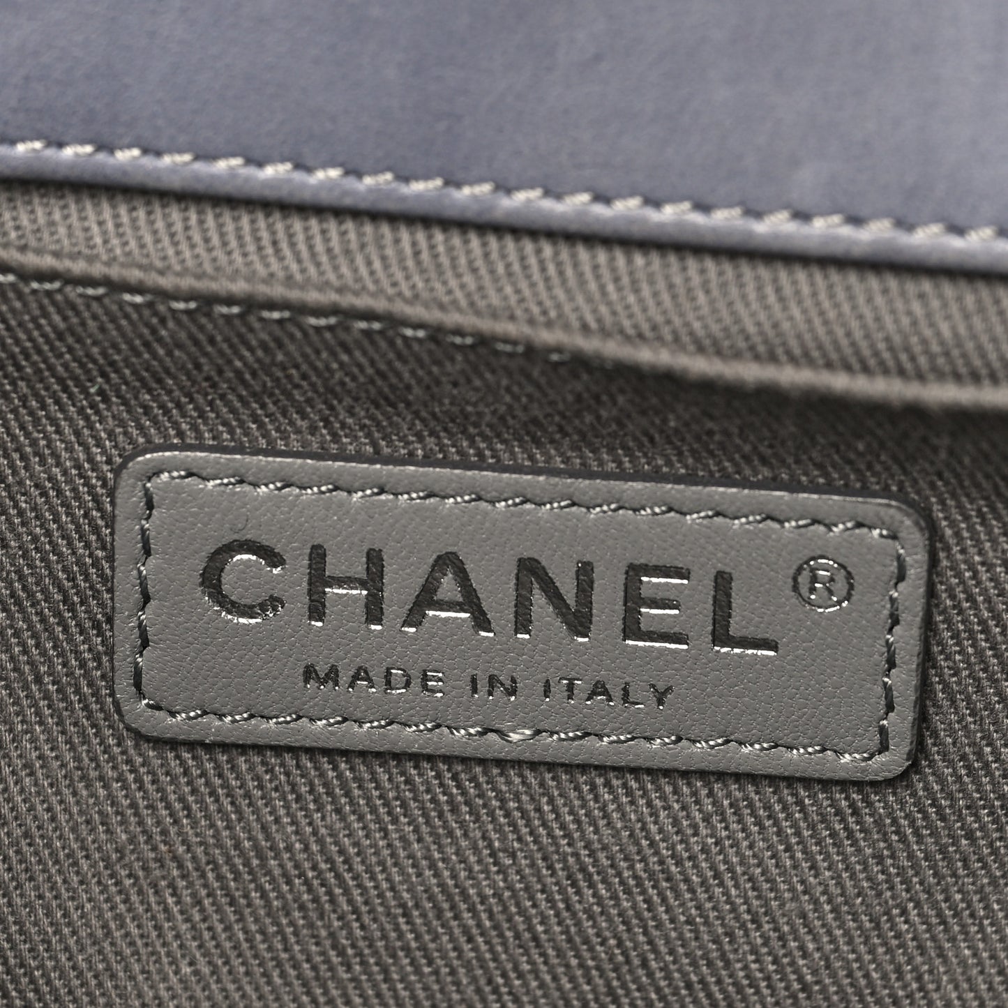 Calfskin Quilted Medium Boy Flap Grey