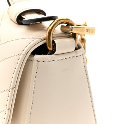 Gucci Calfskin Matelasse Mini GG Marmont Top Handle Shoulder Bag White 12 of 12