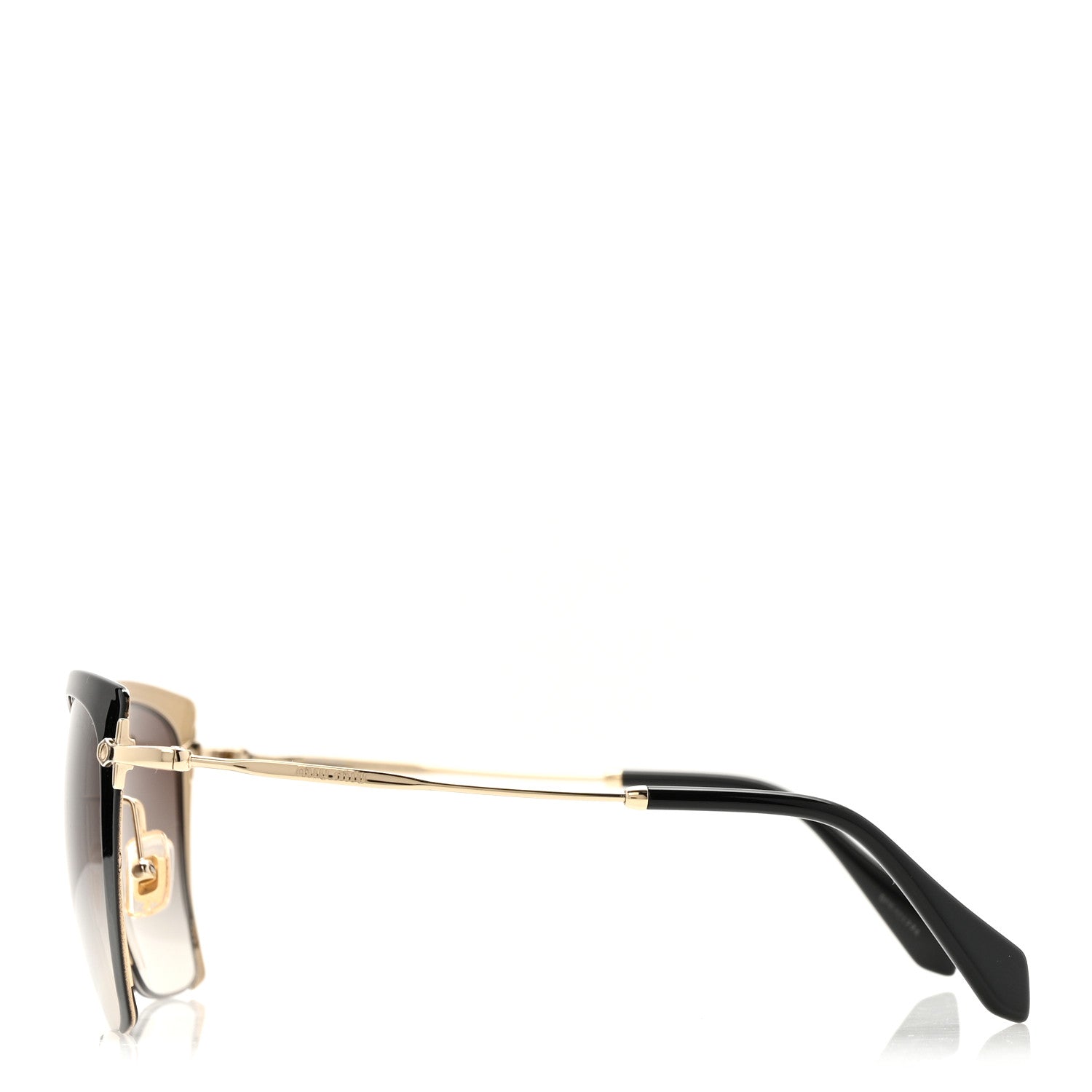 Miu Miu Metal Square Sunglasses SMU 52R Black Gold 8 of 24