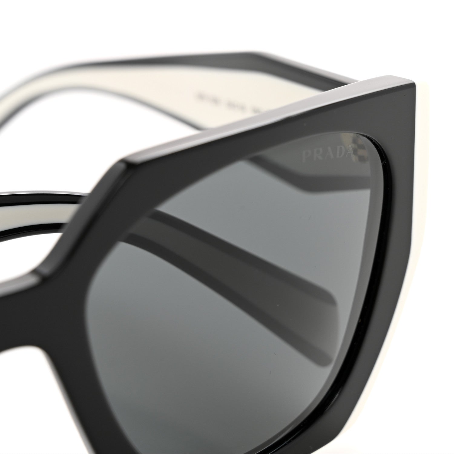 Prada Acetate Sunglasses SPR 15W Black White 7 of 8